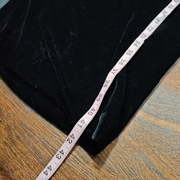 Zara Velvet Burnout Modesty Goth Draped Slit Maxi Dress Black Womens Size Small - Picture 13 of 14